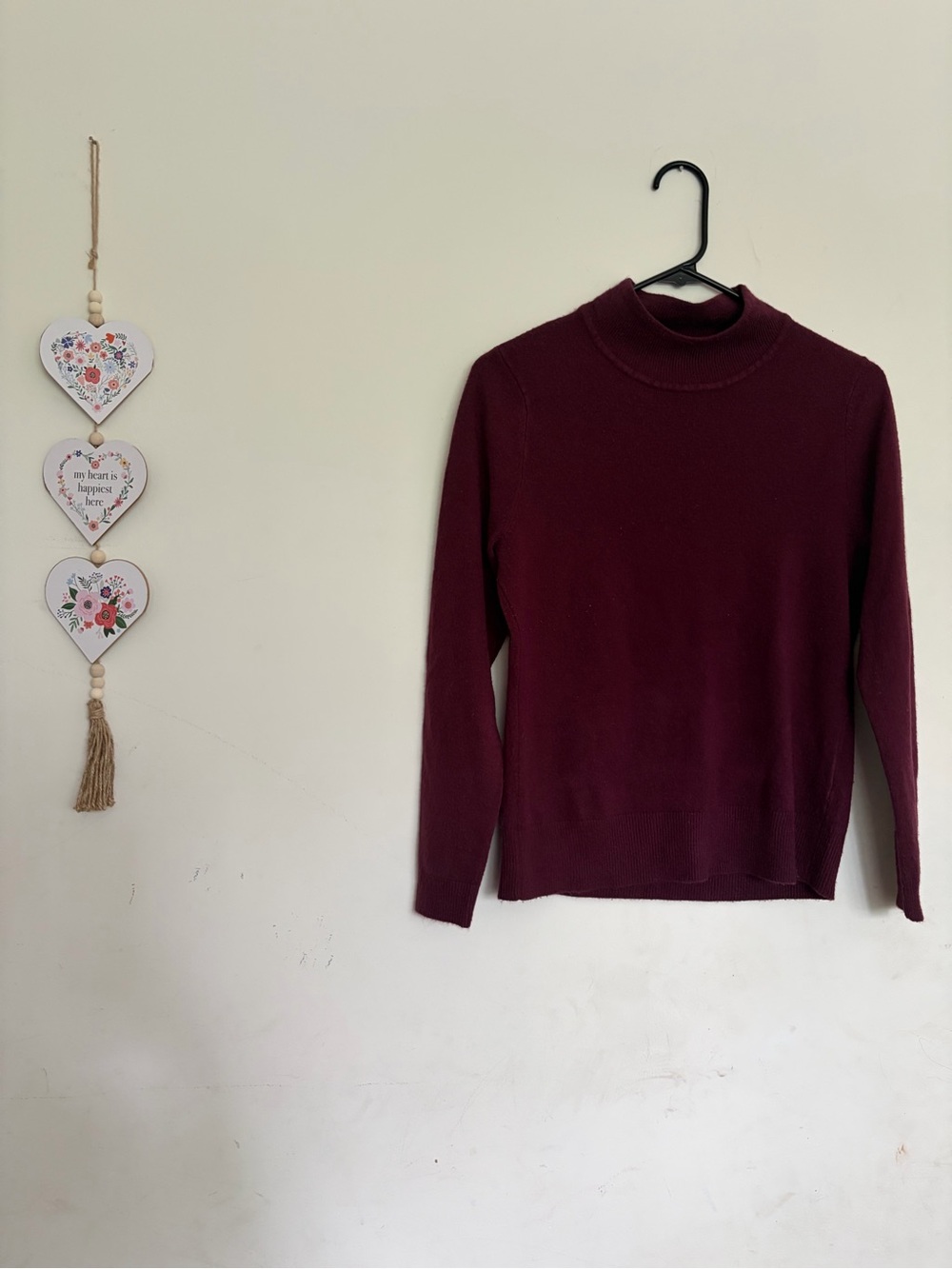 Napa Valley Burgundy Maroon Knit Ribbed Mock Neck Sweater Quiet Luxury